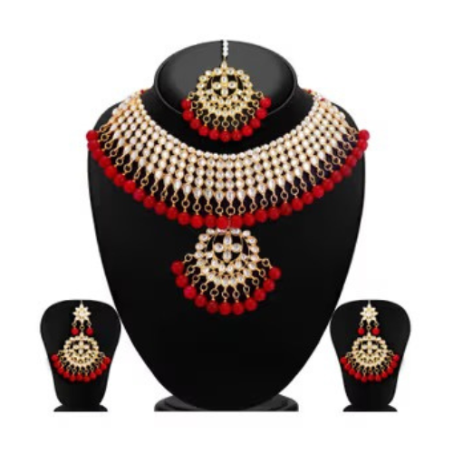 Shahcrafts Glorious Kundan Gold Plated Choker Necklace Set for Women