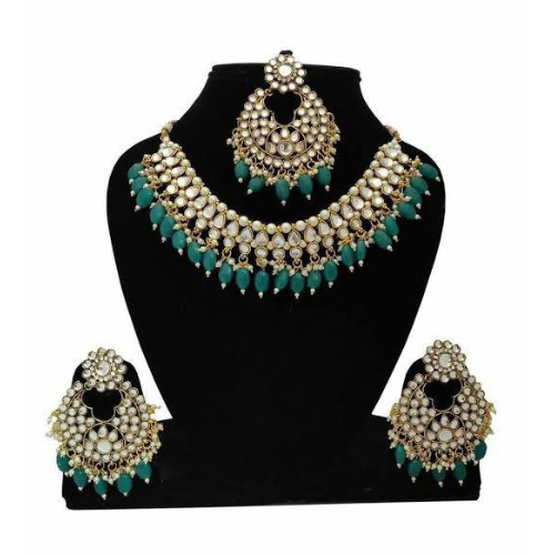 Shahcrafts Glorious Moti kundan Gold Plated Traditional Kundan Pearl Bridal Choker Jewellery Set