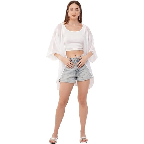 Art Of Creation Cardigan for Women Kimono Swimsuit Coverups 3/4 Sleeve Beach Cover Up Swimwear Open Front For Summer