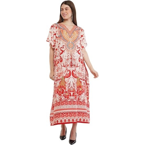 Shah Crafts Kaftan Dress Tunic Long Maxi Kimono Caftan Gown Nightdress Beach Party Casual Dress
