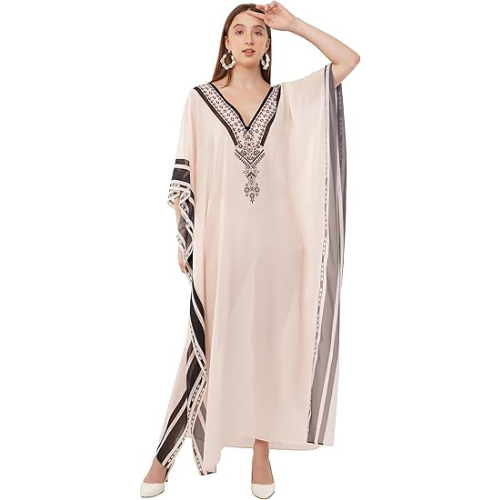 Art Of Creation Women Kaftan Dress Tunic Long Maxi Plus Size